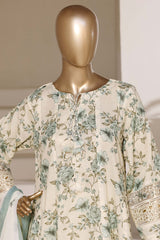 Sada Bahar Stitched 3 Piece Peplum Luxury Frock Vol-03 Suit-EMB-741-CREAM