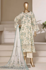 Sada Bahar Stitched 3 Piece Peplum Luxury Frock Vol-03 Suit-EMB-741-CREAM