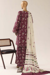 Malika By Sada Bahar Stitched 3 Piece Festive Emb Lawn Vol-03 Suit-EMB-954-FALSA