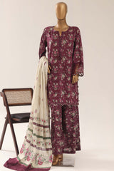Malika By Sada Bahar Stitched 3 Piece Festive Emb Lawn Vol-03 Suit-EMB-954-FALSA