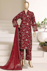 Regal By Sada Bahar Stitched 3 Piece Festive Emb Lawn Vol-02 Suit-EMB-955-BROWN