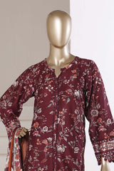 Sada Bahar Stitched 3 Piece Festive Emb Lawn With Fancy Dupatta Vol-02 Suit-EMB-984-BROWN