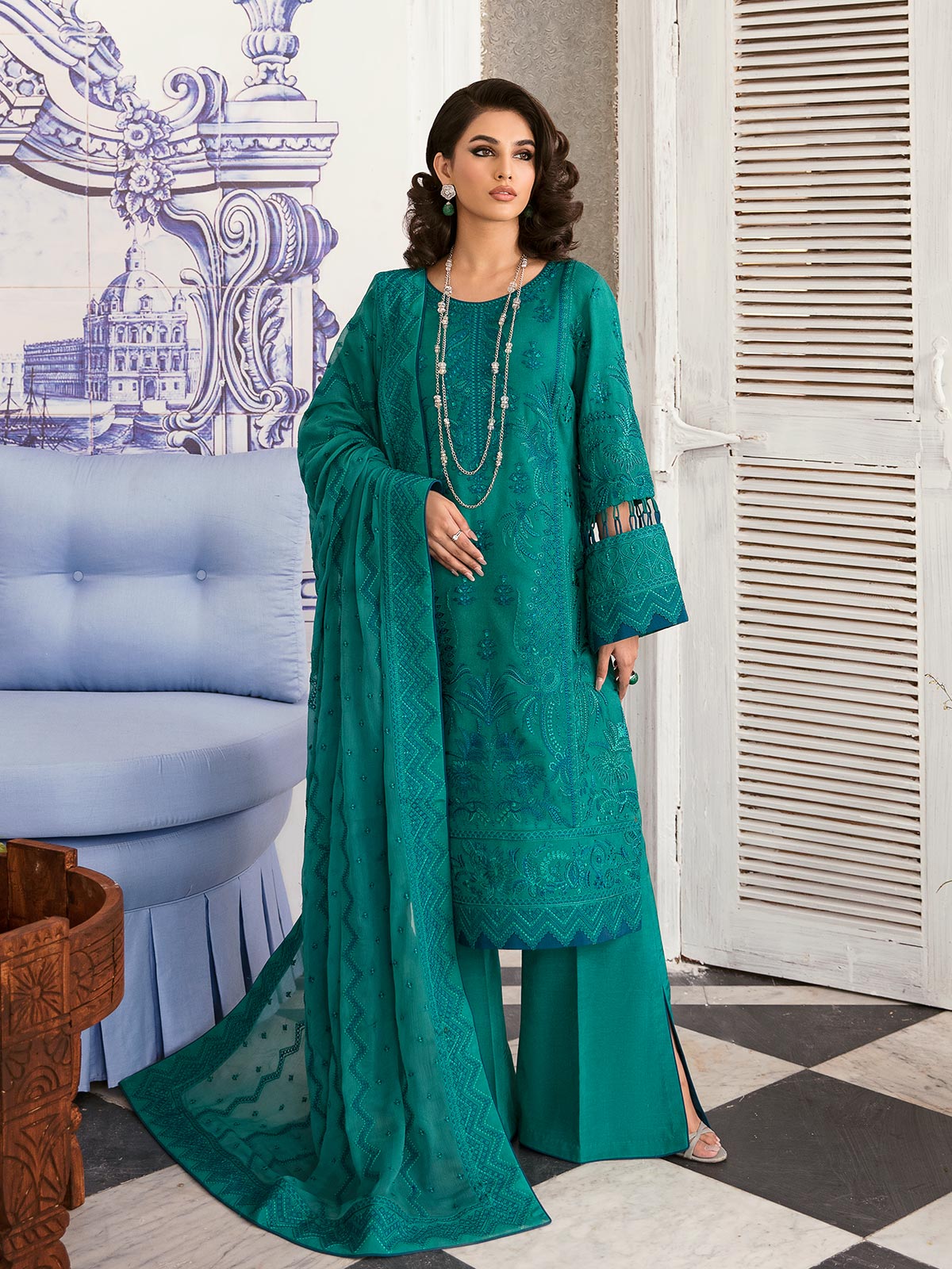 Gulaal Stitched 3 Piece Luxury Emb Pret Vol-01 Collection'2023-Sairaab - (GL-EP23V1-16)