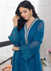 Ensembles by Azure Unstitched 3 Piece Chiffon Eid Suit-ES-023
