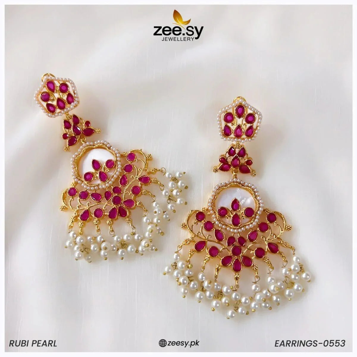 EARRINGS-0553 Rubi Champagne - Zeesy Jewellery