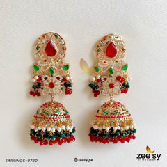 EARRINGS-0730 Red & Green - Zeesy Jewellery