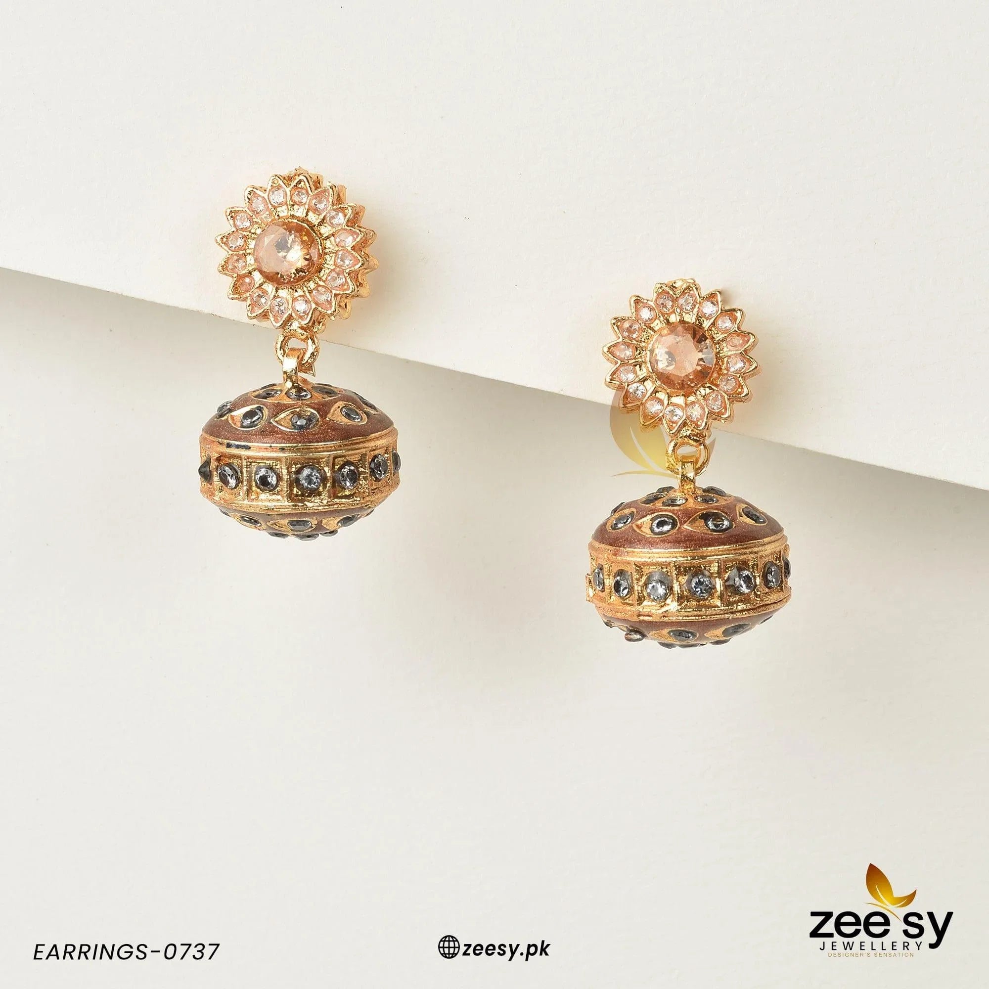 EARRINGS-0737 Champagne - Zeesy Jewellery