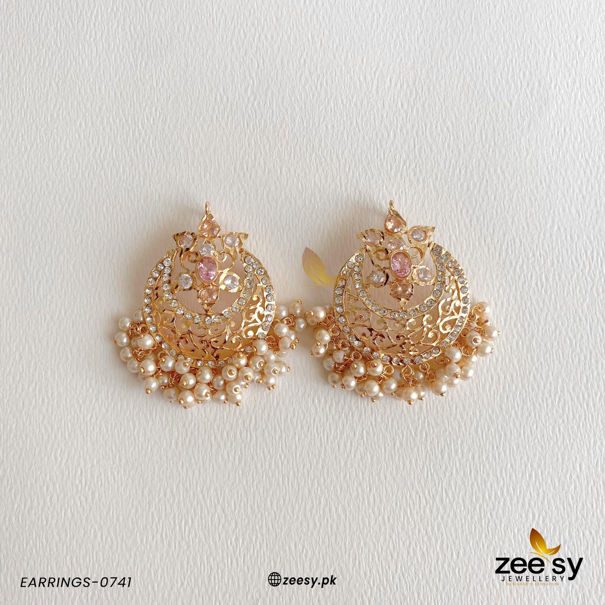 Earrings-0741 Pink - Zeesy Jewellery