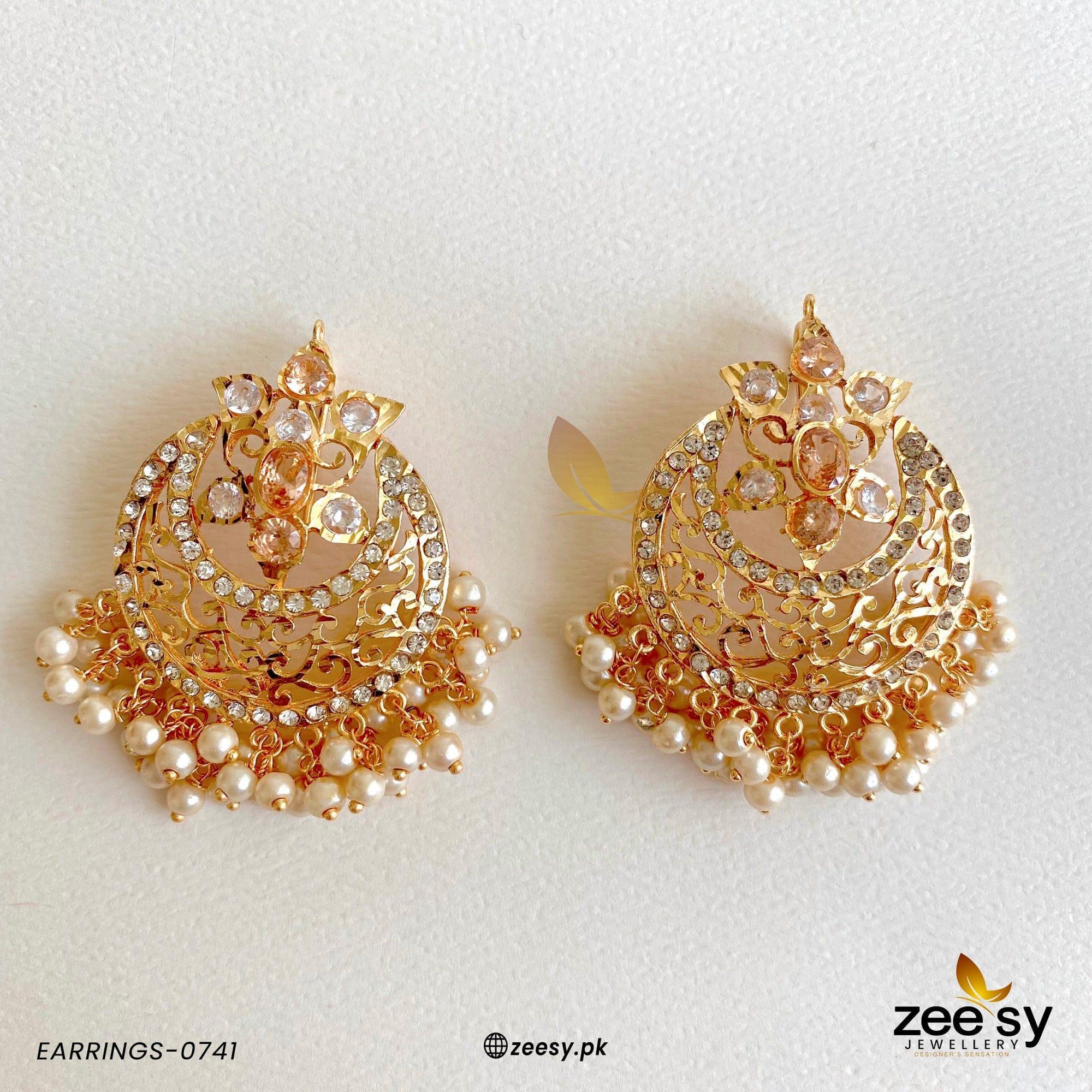 Earrings-0741 Champagne - Zeesy Jewellery