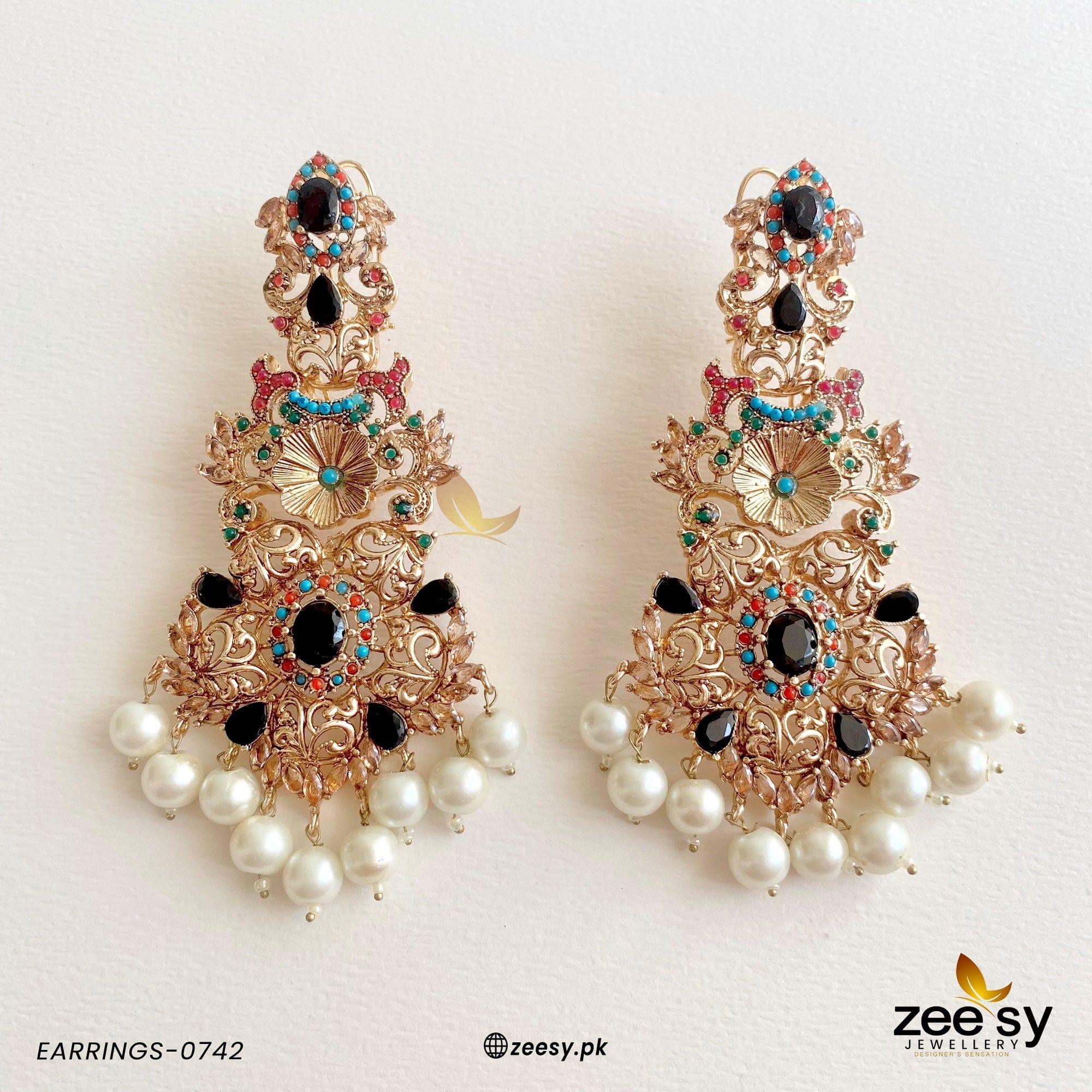 Earrings-0742 Black - Zeesy Jewellery