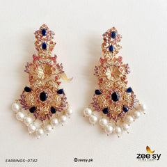 Earrings-0742 Blue - Zeesy Jewellery