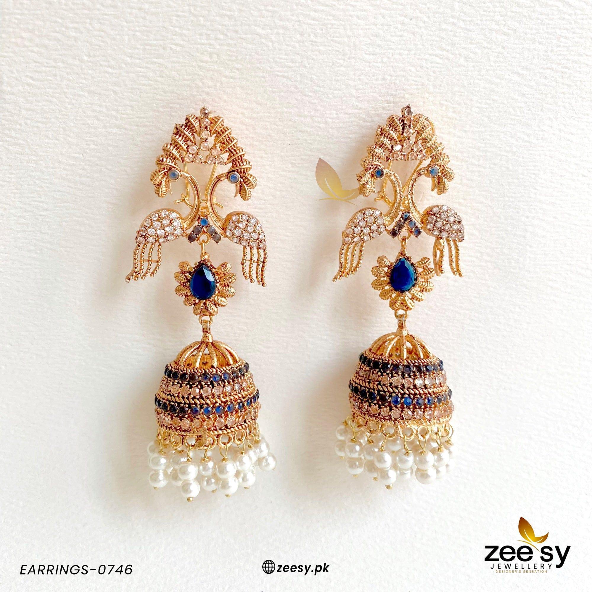 EARRINGS-0746 Blue - Zeesy Jewellery