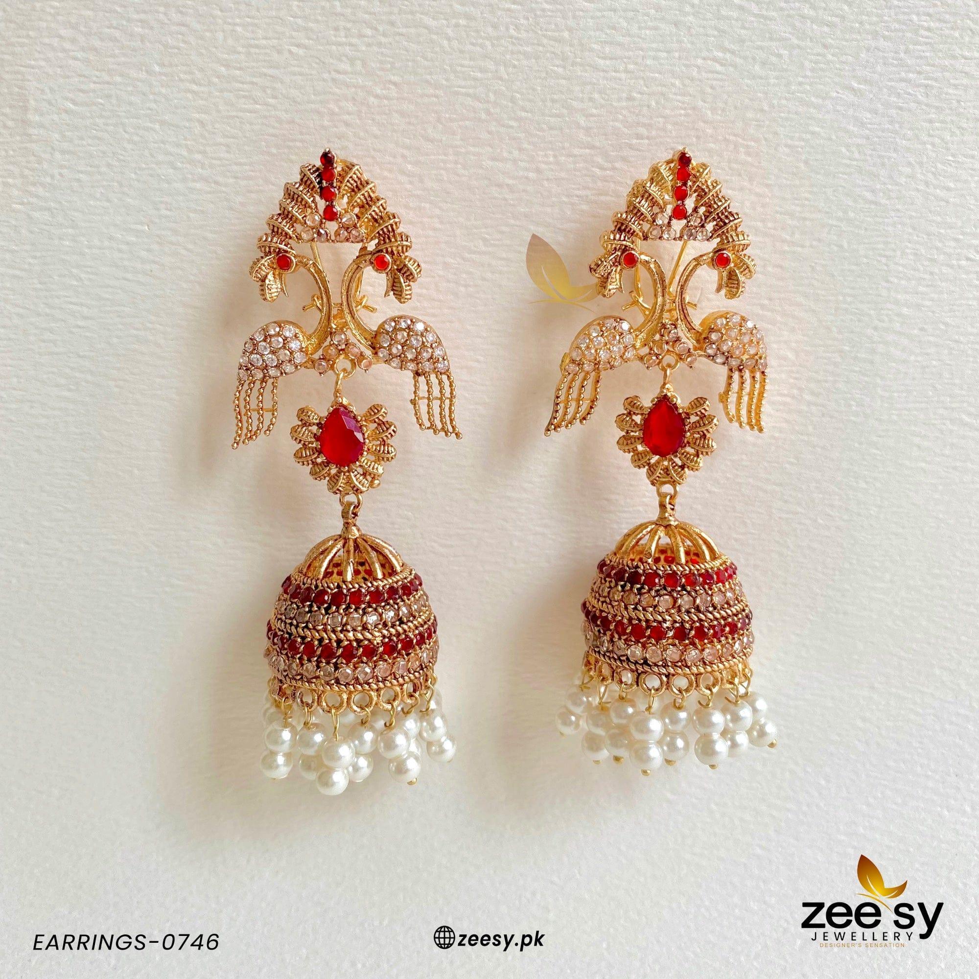 EARRINGS-0746 Red - Zeesy Jewellery
