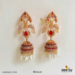 EARRINGS-0746 Red - Zeesy Jewellery