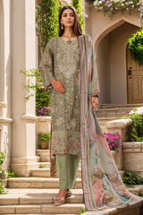 Eid Ke Rang By Bin Saeed Stitched 3 Piece Chikankari Lawn Suit-SM-1777-Green
