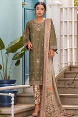 Eid Ki Khushiyan by Bin Saeed Stitched 3 Piece Luxury Self & Stripe Collection'2025-SM-1860