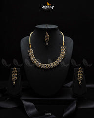 Elara Necklace champagne & Blue - Zeesy Jewellery