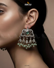 Elegant Tassel Moti Work Earrings - Zeesy Jewellery