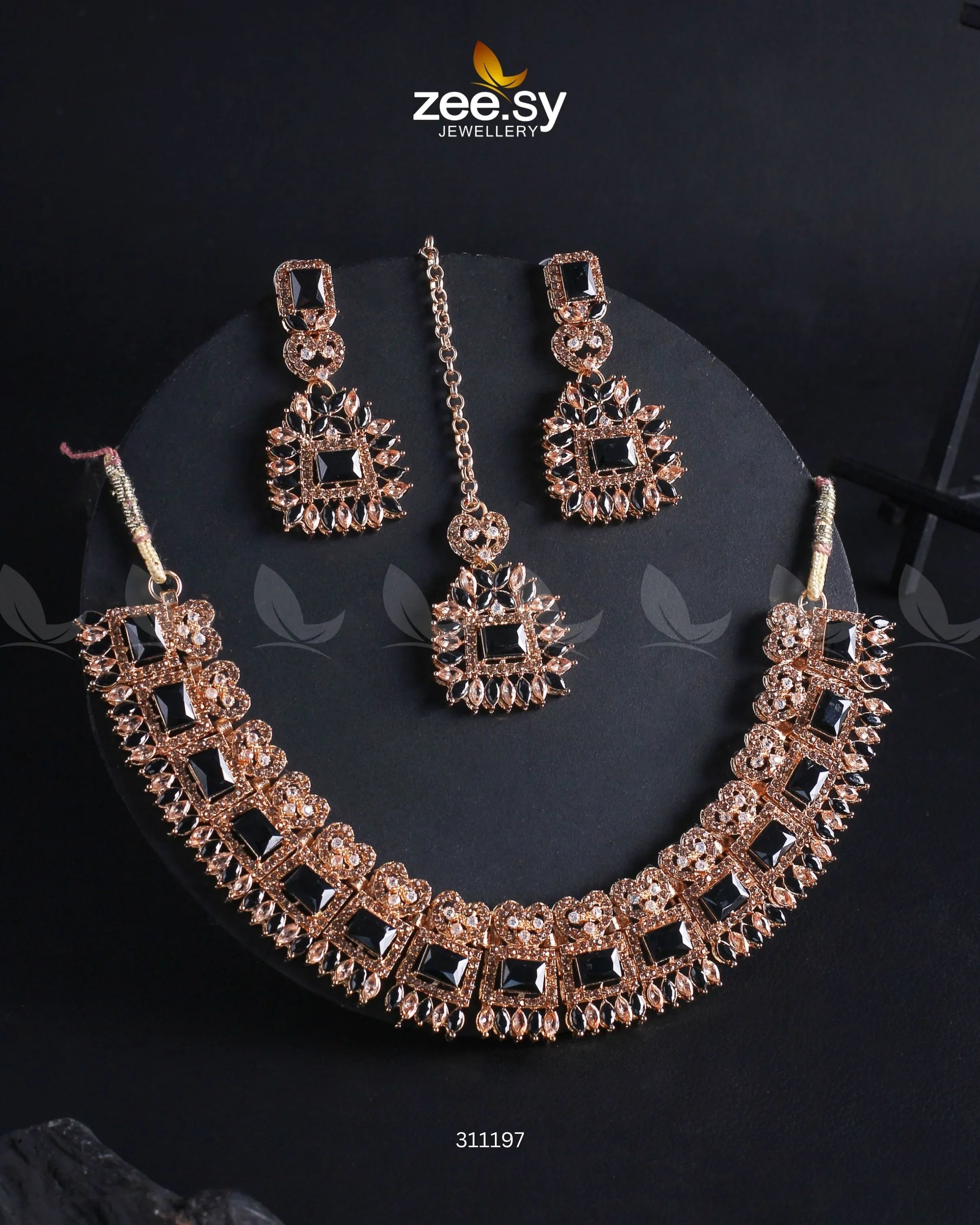 Elysium Necklace Golden Black - Zeesy Jewellery