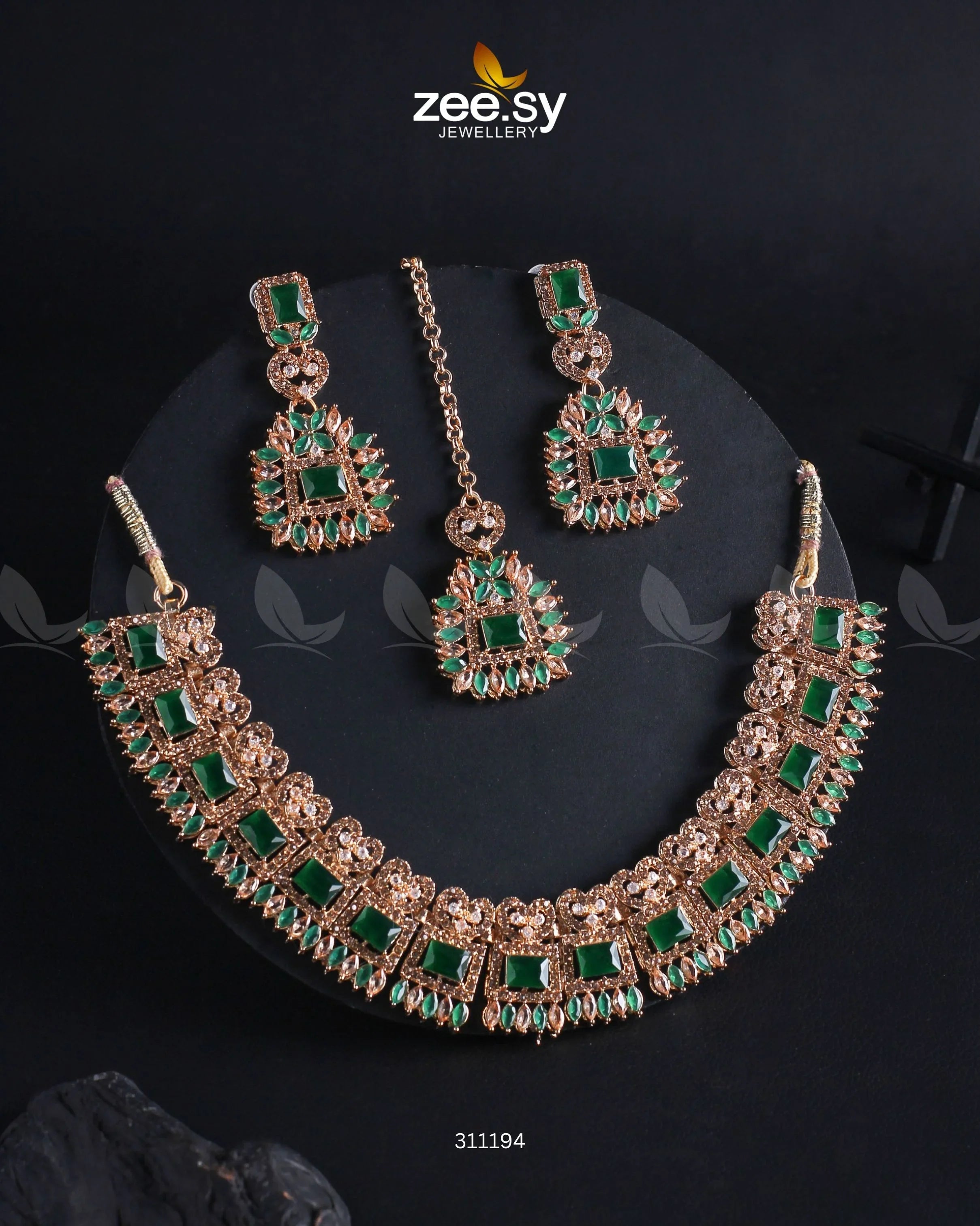 Elysium Necklace Golden Green - Zeesy Jewellery