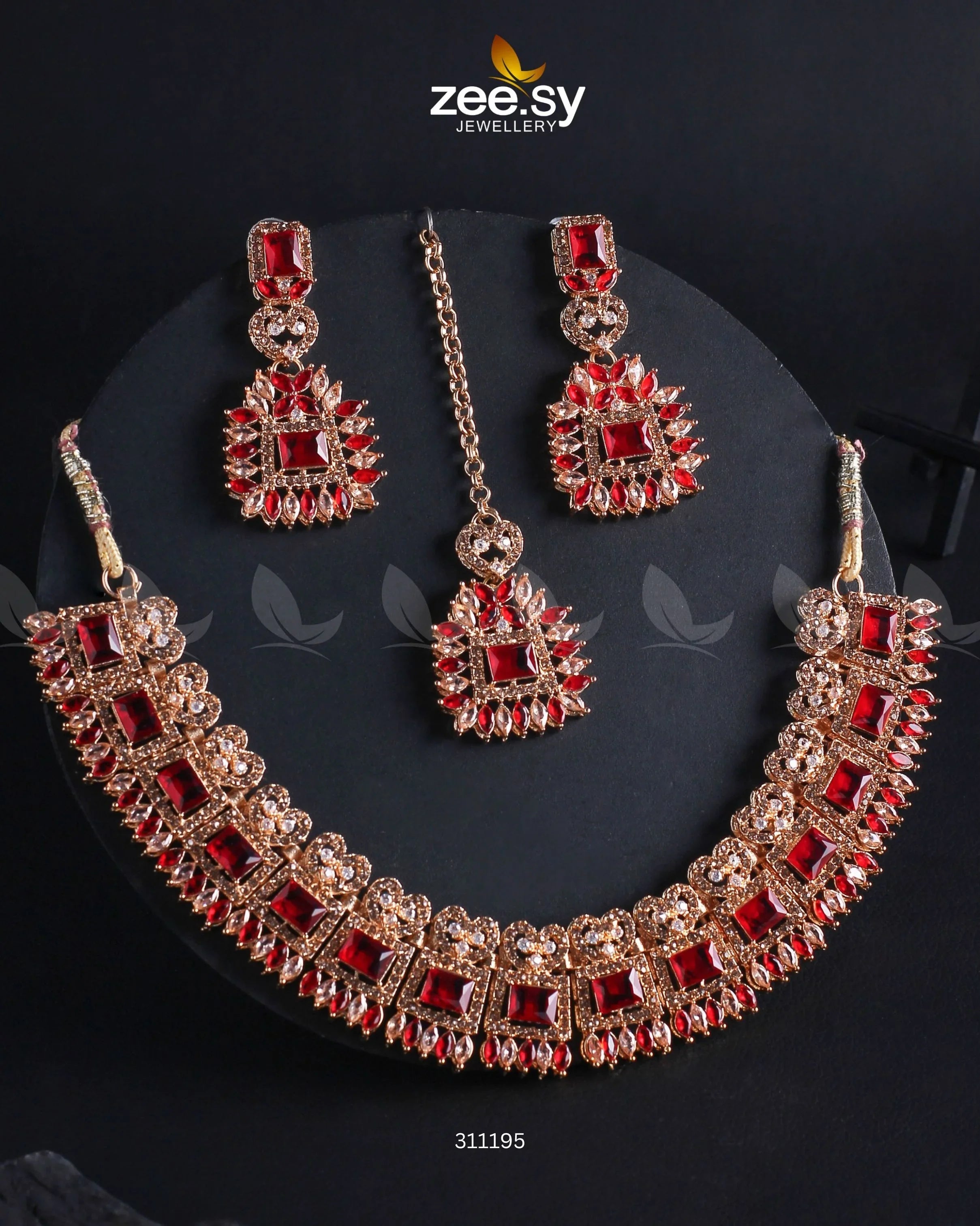 Elysium Necklace Golden Red - Zeesy Jewellery