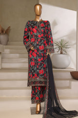 Malika By Sada Bahar Stitched 3 Piece Emb Festive Vol-05 Suit-EMB-2126-Black