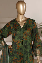 Sada Bahar Stitched 3 Piece Luxury Peplum Frock Vol-02 Suit-EMB-829-GREEN