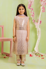 Shop Sequence Embroidered Net 3 Pc Suit for kidsâ??stylish, comfortable, and affordable.