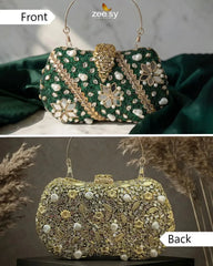 Emerald Baroque Pearl Clutch Bag