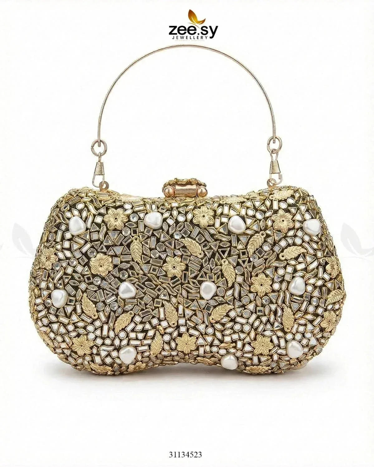 Emerald Baroque Pearl Clutch Bag