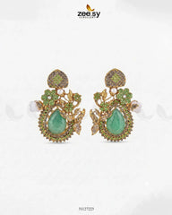 Emerald Baroque Pearl Earrings Mint Green - Zeesy Jewellery