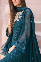 Azure Ensembles 3 Piece Unstitched Festive Formals Suit-AS-115-Emerald Bloom