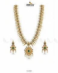 Emerald Vine Pearl Malla Set