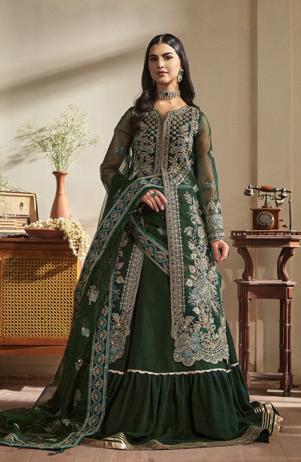 Mehar O Maah By Fabiha Fatima Unstitched 3 Piece Formals Collection'2025-Emerald