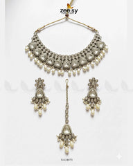 Eminet Bold Crystal Bridal Set White - Zeesy Jewellery