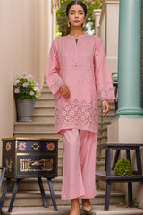 Estelle by Sada Bahar Stitched Co Ords Emb Jacquard Suit-CK-Pink