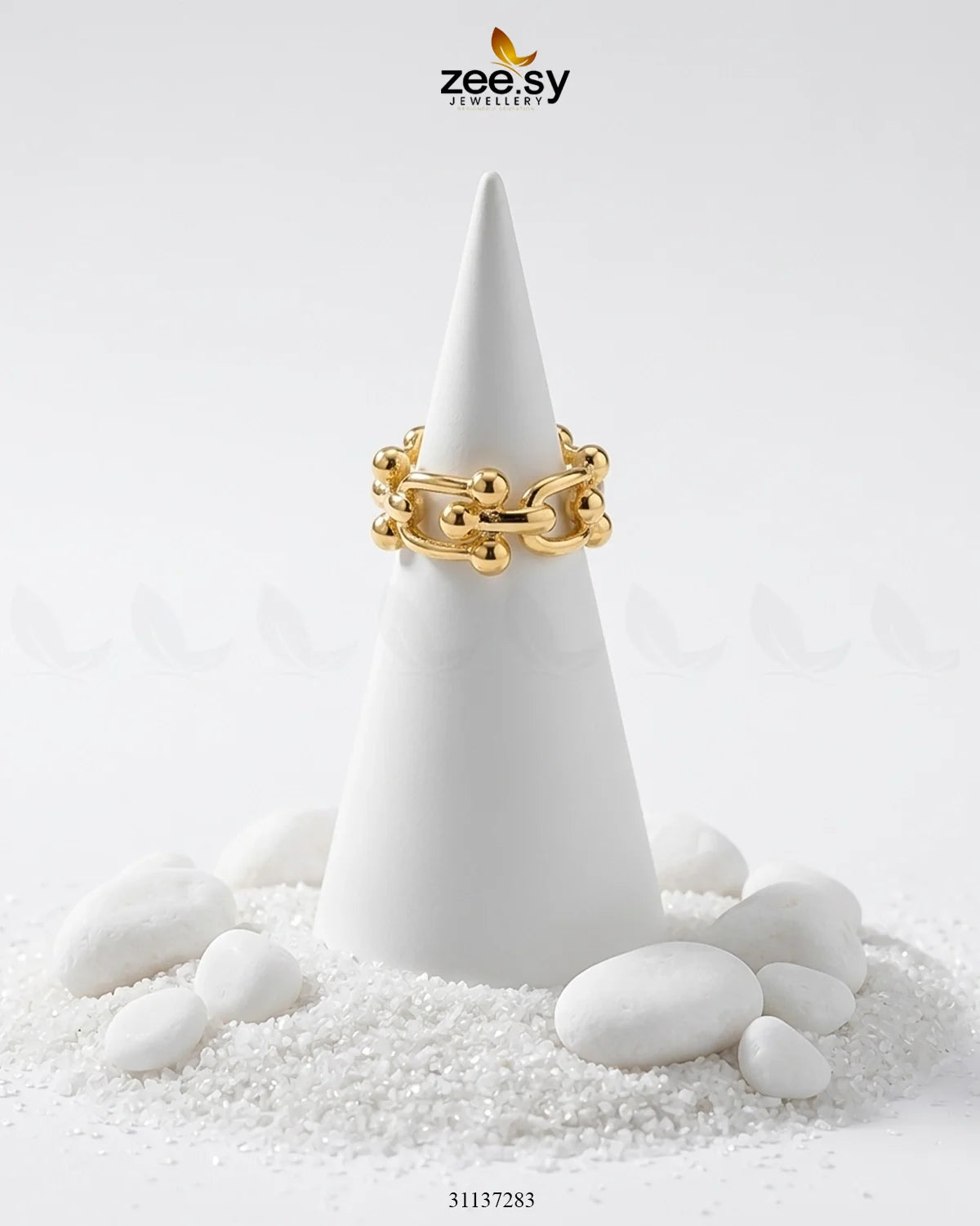Ethereal Golden Bud Sculpted Ring