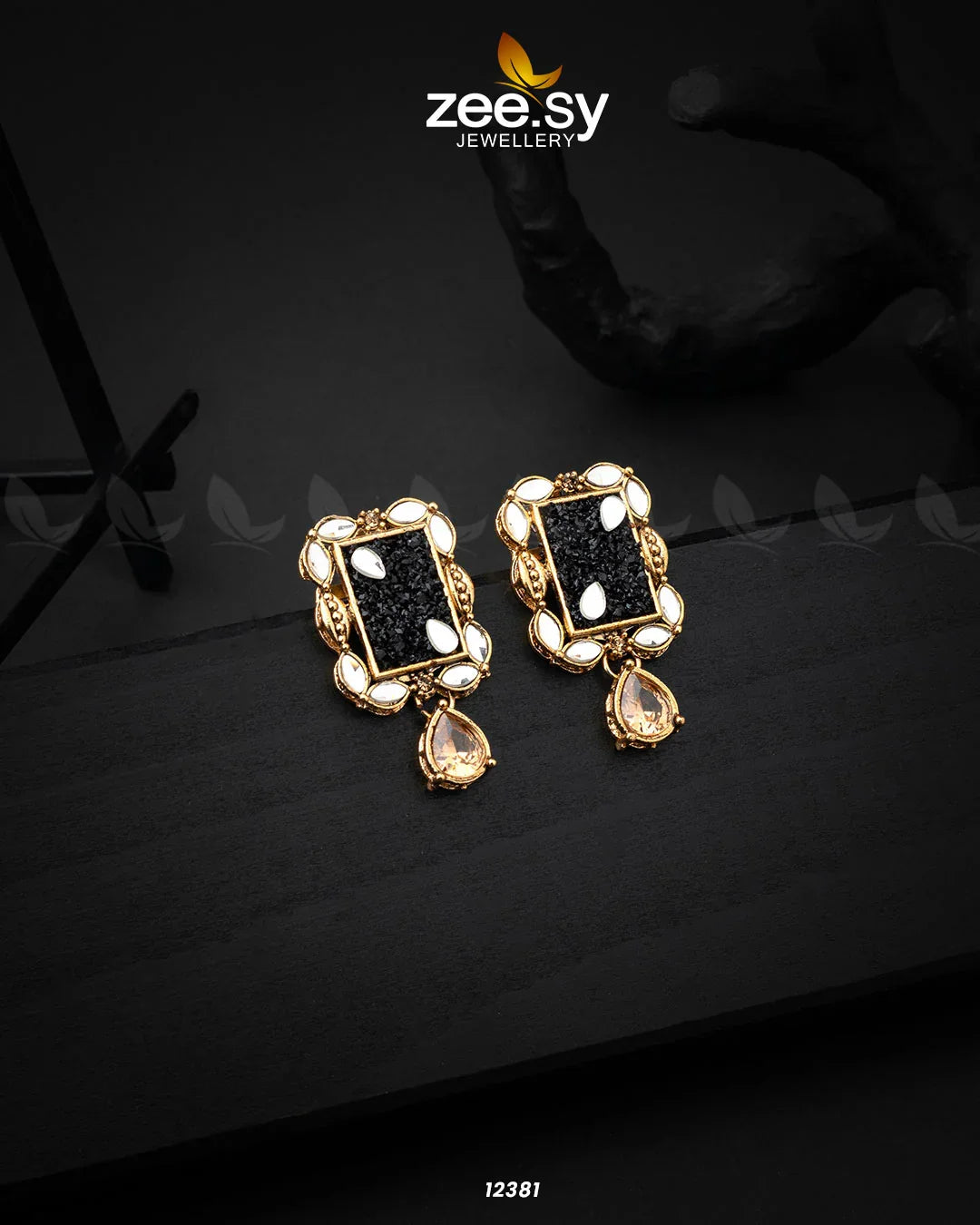 Ethereal Earrings Black - Zeesy Jewellery