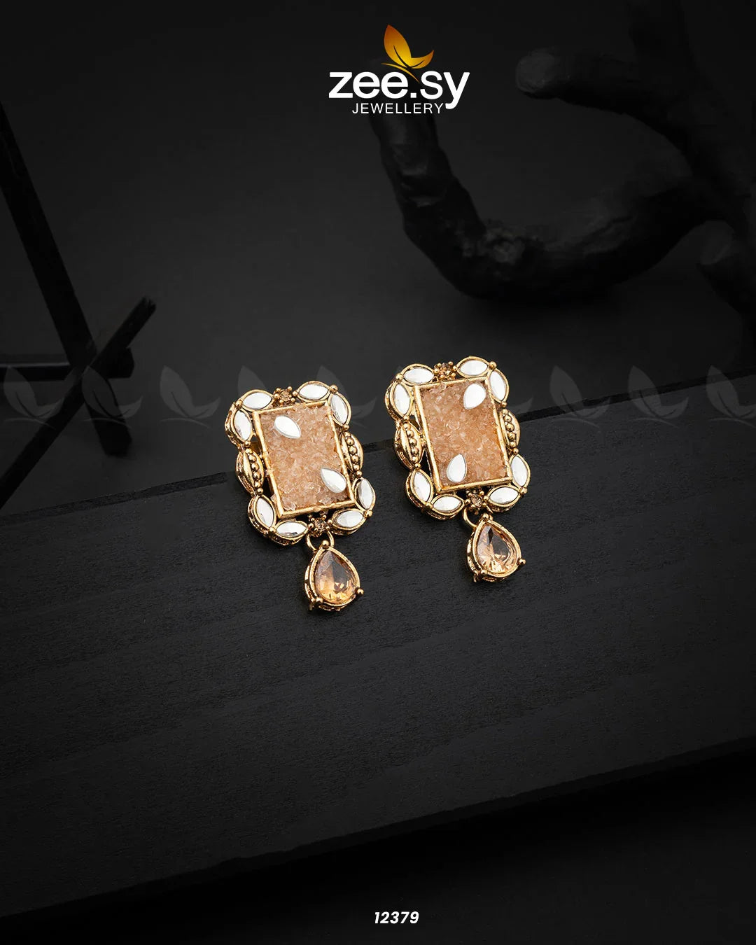 Ethereal Earrings Champagne - Zeesy Jewellery