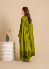 Luxe A Velvet Affair By Stitch Vibes Stitched Winter Suit-Evening Olive Dress