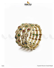 Exquisite Precious Formed Bangles - Multi - Zeesy Jewellery