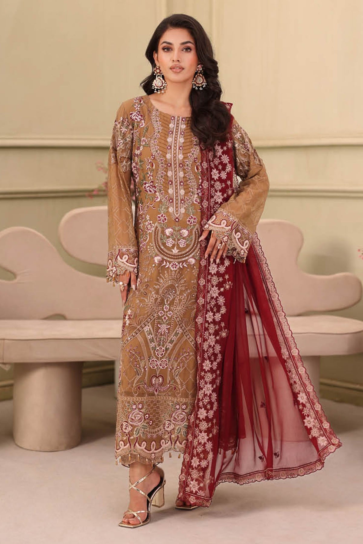Ramsha Unstitched 3 Piece Luxury Chiffon Vol-27 Collection'2025-F-2702