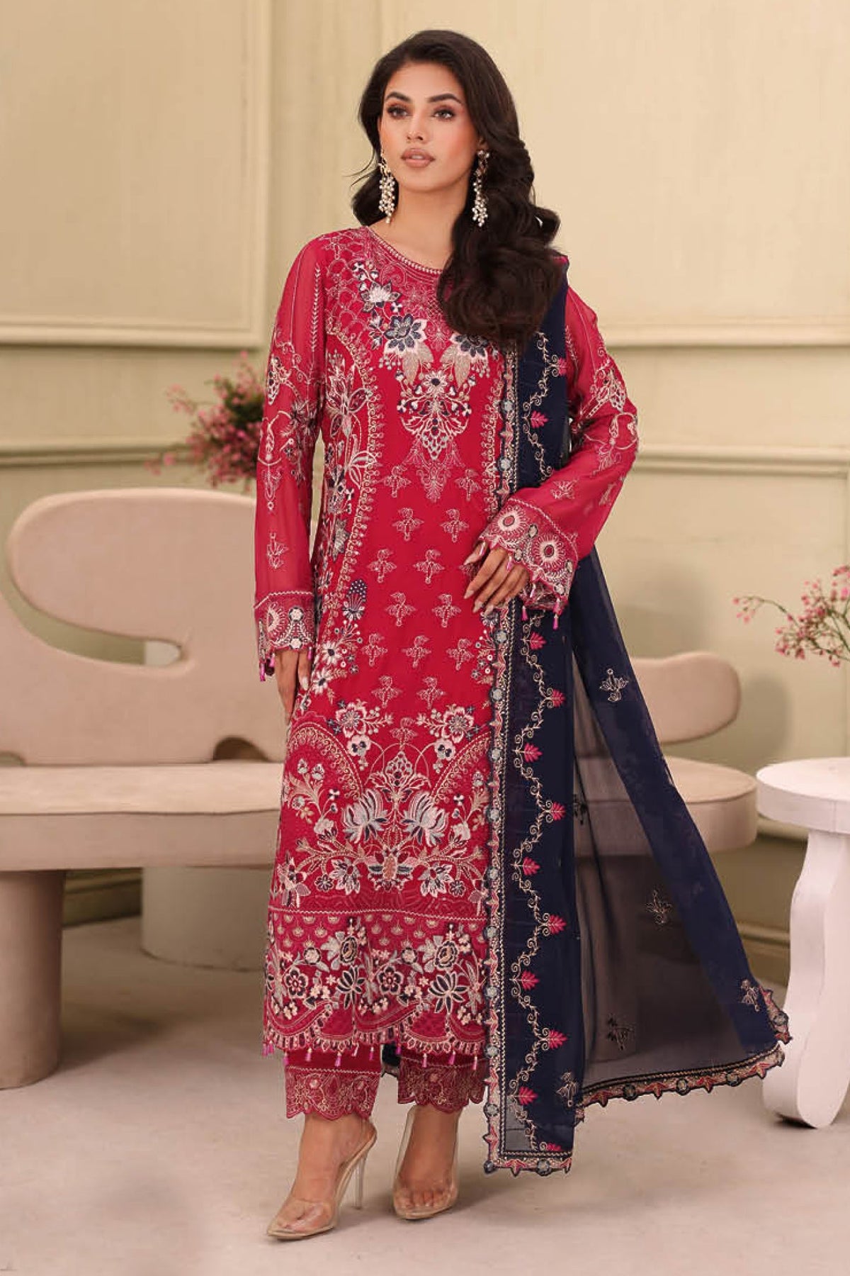 Ramsha Unstitched 3 Piece Luxury Chiffon Vol-27 Collection'2025-F-2705