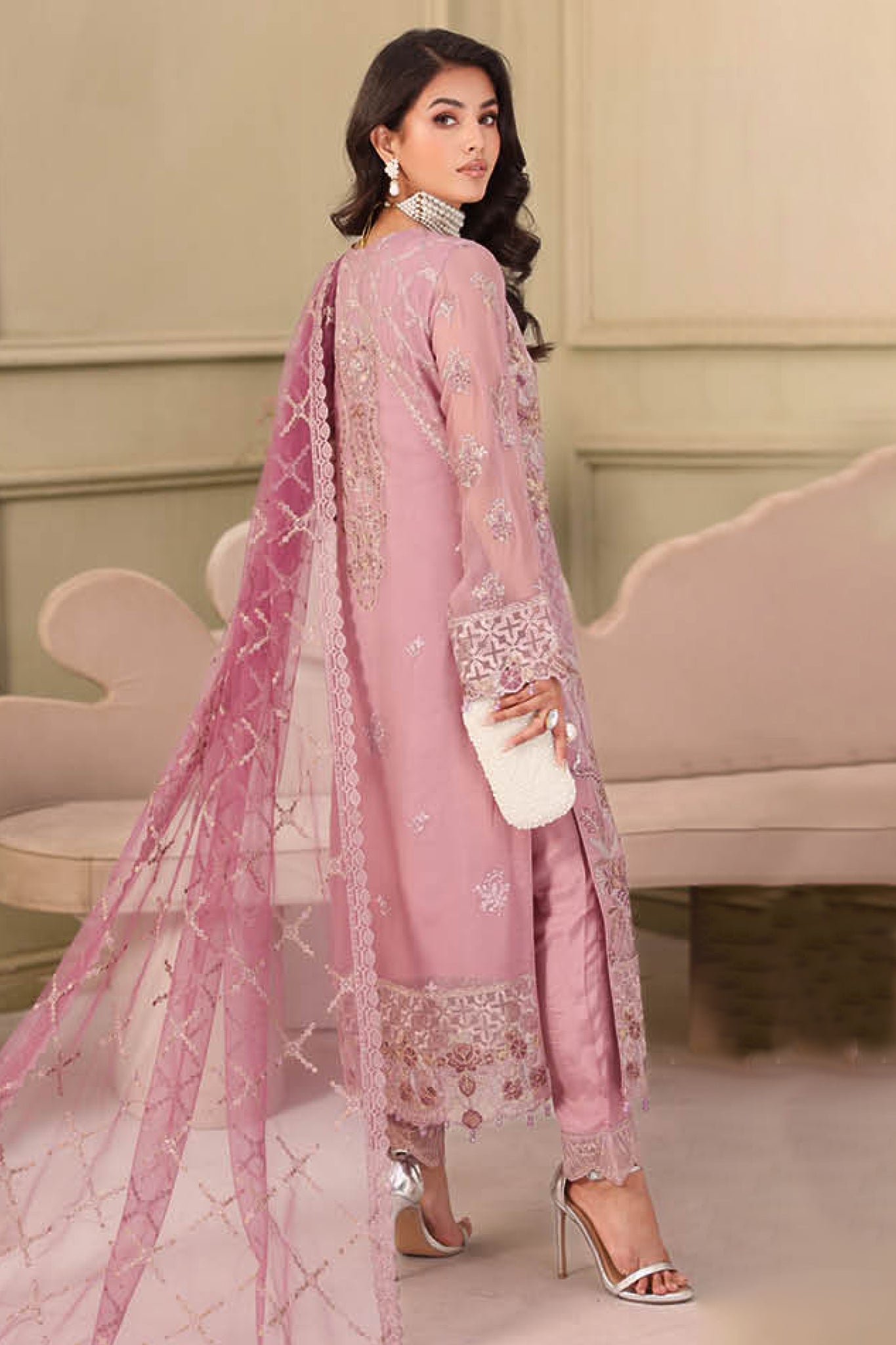 Ramsha Unstitched 3 Piece Luxury Chiffon Vol-27 Collection'2025-F-2709
