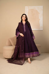 Tiraz Stitched 3 Piece Summer Suit-Mahrukh