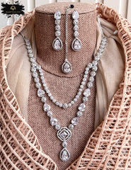 Made For Her-Serenique Layered Zircon Necklace Set - KFS1050