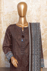 HZ Premium Stitched 3 Piece Festive Digital Printed Emb Lawn Collection'2024-FEL-410