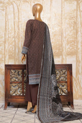 HZ Premium Stitched 3 Piece Festive Digital Printed Emb Lawn Suit-FEL-410