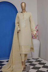 HZ Unstitched 3 Piece Festive Embroidered Jacquard Lawn Suit-FJE-03