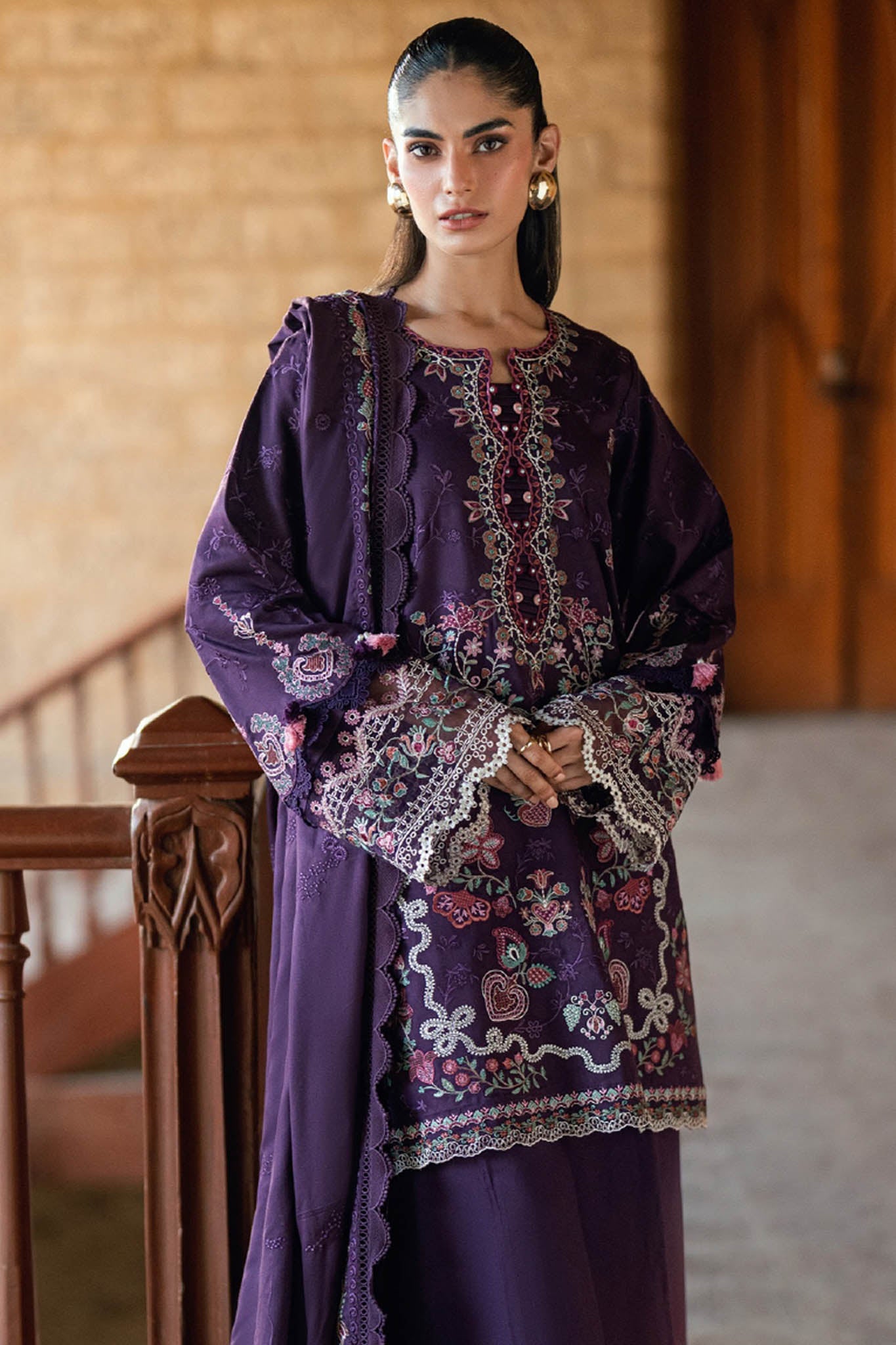Shades of Winter By Florent Unstitched 3 Piece Marina Twill Collection'2025-FL-7A
